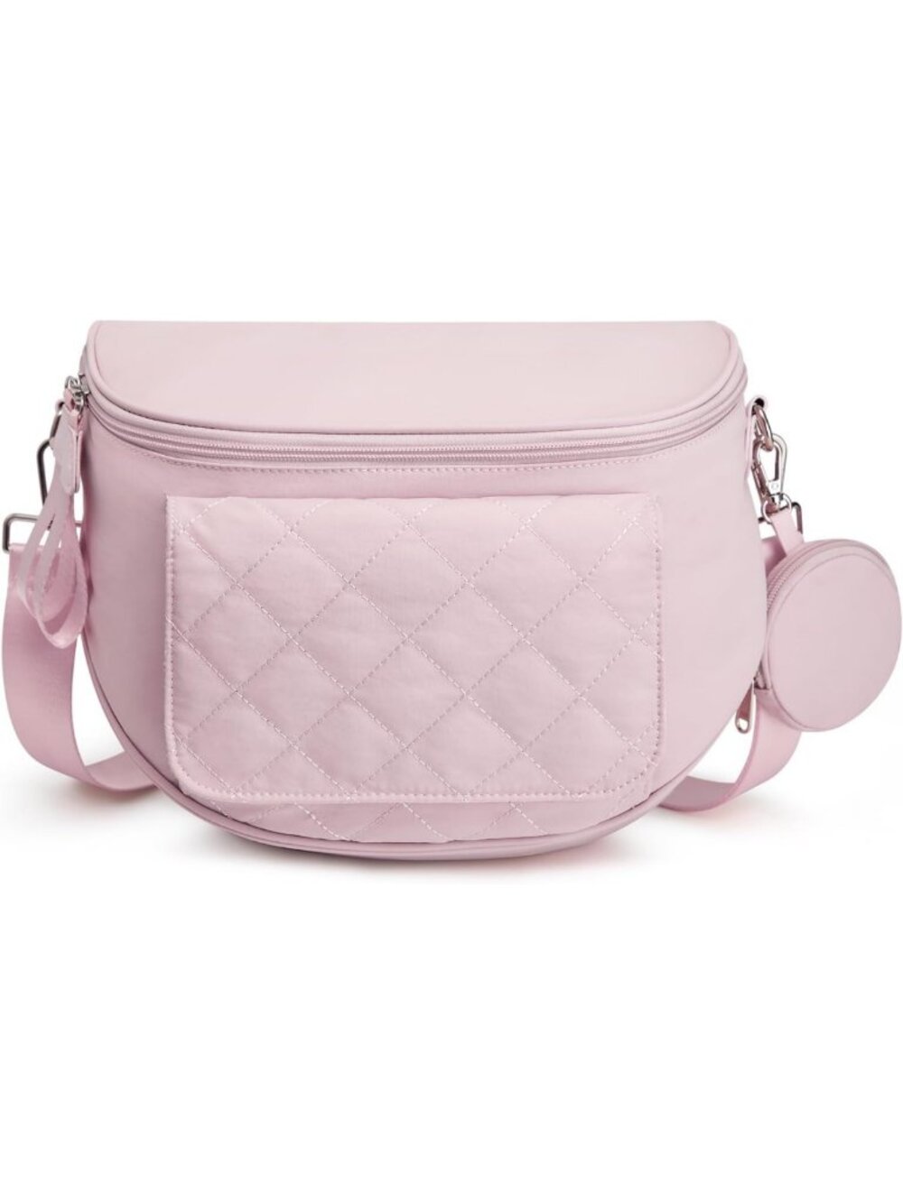 Versatile Small Diaper Bag with Portable Changing Pad, Nylon Crossbody Purse